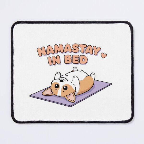 Item preview, Namastay in Bed funny yoga corgi cute kawaii pet gift designed and sold by language-des.