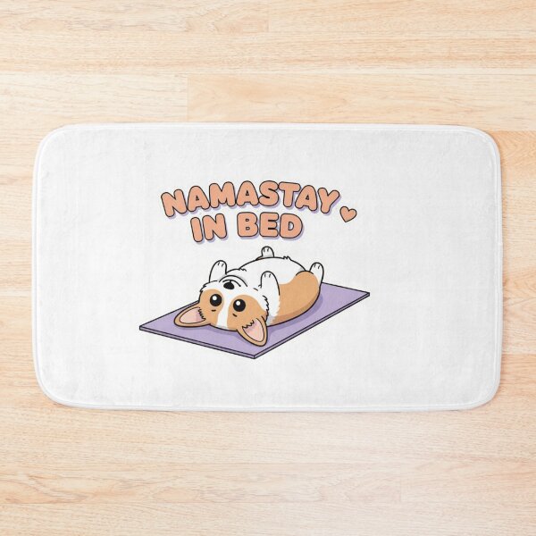Item preview, Namastay in Bed funny yoga corgi cute kawaii pet gift designed and sold by language-des.