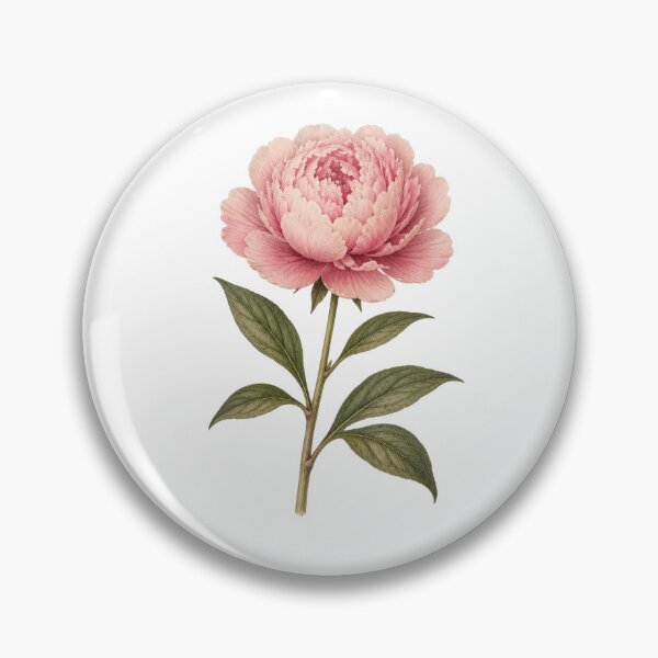 Item preview, Single Peony Specimen – Vintage Botanical Illustration of a Blooming Peony designed and sold by Joyfulfabric.