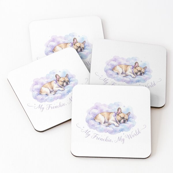 Item preview, My Frenchie My World sleeping French Bulldog watercolor gift designed and sold by language-des.
