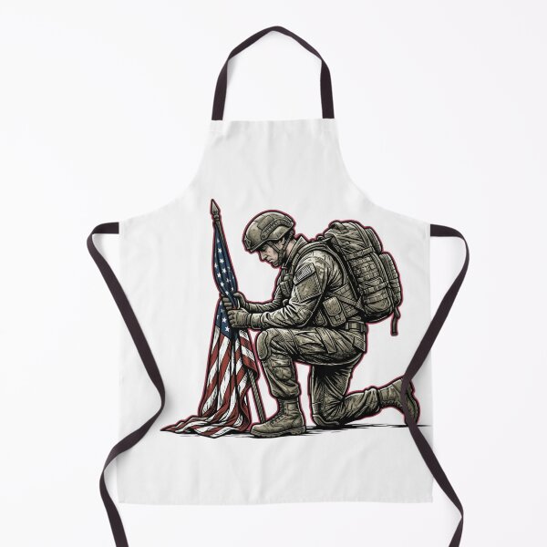 Item preview, Kneeling Soldier American Flag Military Veteran designed and sold by JMDesignHub.