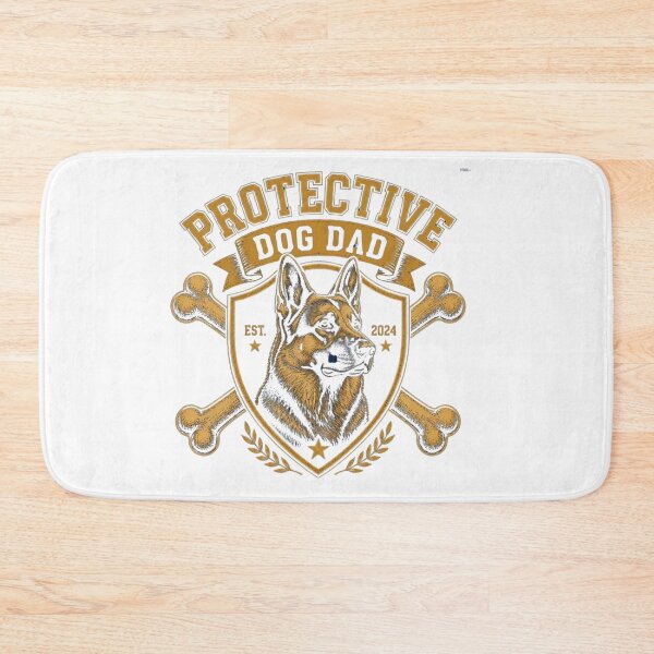 Item preview, Protective Dog Dad German Shepherd vintage varsity badge gift designed and sold by language-des.
