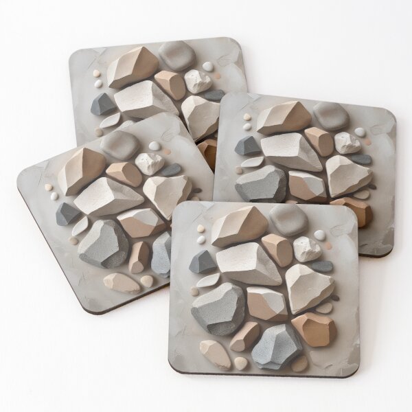 Item preview, Organic Rocks Grey Terracotta Colors Poster designed and sold by EnmarcArt.
