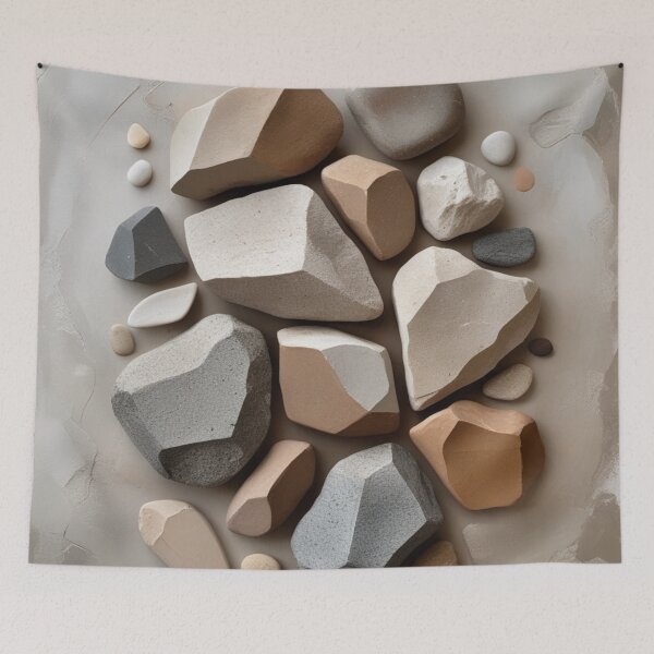 Item preview, Organic Rocks Grey Terracotta Colors Poster designed and sold by EnmarcArt.