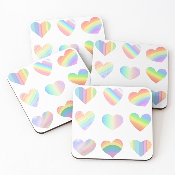 Item preview, Pastel Rainbow Hearts Cute Aesthetic Design designed and sold by WillandWent.
