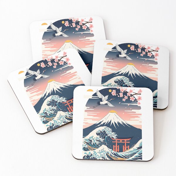 Item preview, Japanese Ukiyo-e Landscape Art with Mount Fuji designed and sold by SholoStudio.