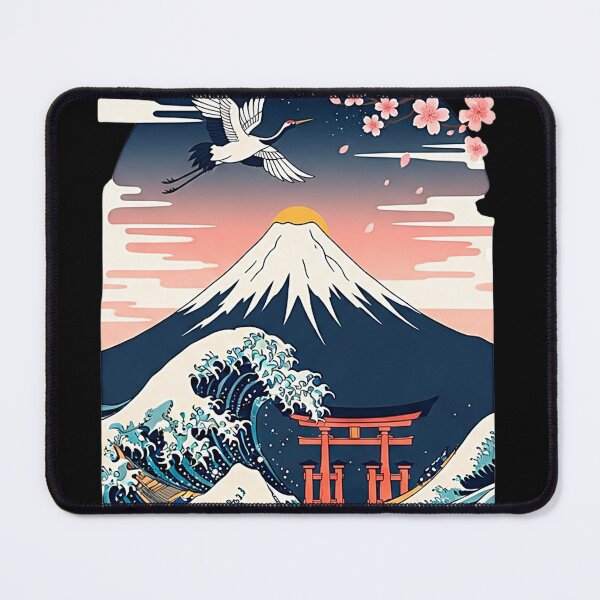 Item preview, Japanese Ukiyo-e Landscape Art with Mount Fuji designed and sold by SholoStudio.