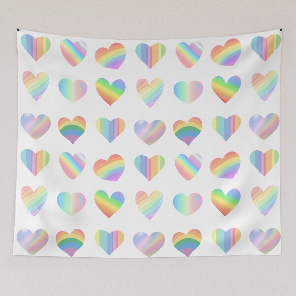 Item preview, Pastel Rainbow Hearts Cute Aesthetic Design designed and sold by WillandWent.