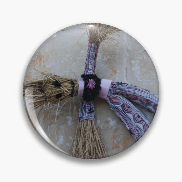 Item preview, Handmade Straw Doll Scarecrow With Colorful Dress Mounted On Stone Wall Folk Ornament designed and sold by Nmallia.