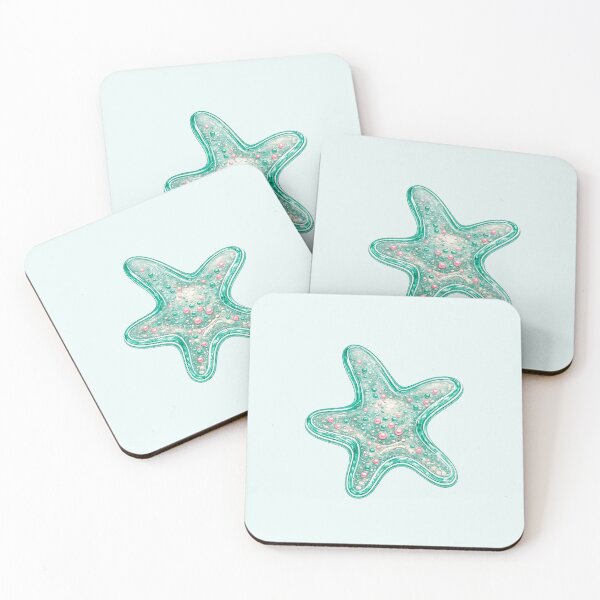 Item preview, Teal Starfish Coastal Ocean Beach Art designed and sold by TheSlowShore.