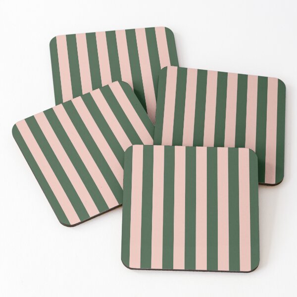Item preview, Blush Pink & Forest Green Stripe Seamless Pattern designed and sold by Ioanna-Studio.