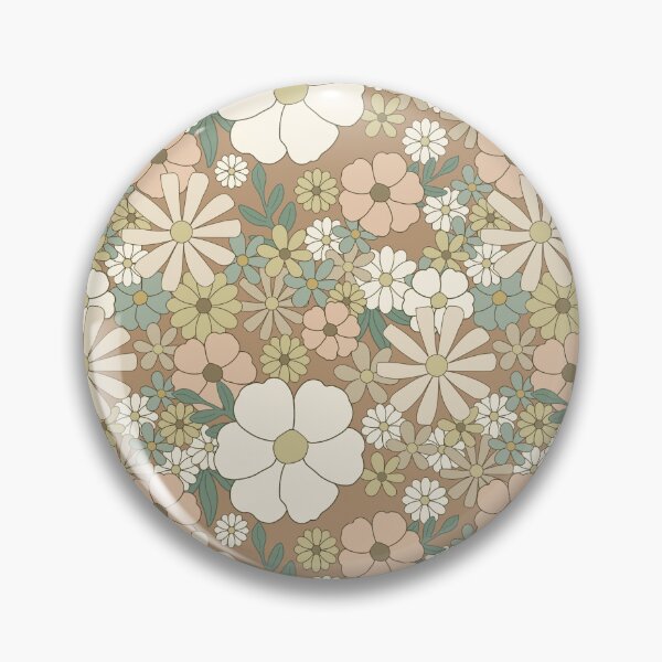 Item preview, Neutral color daisies and tiny flowers pattern -  spring girly feminine light brown beige pink cottagecore floral retro  designed and sold by Fantasy Cache.