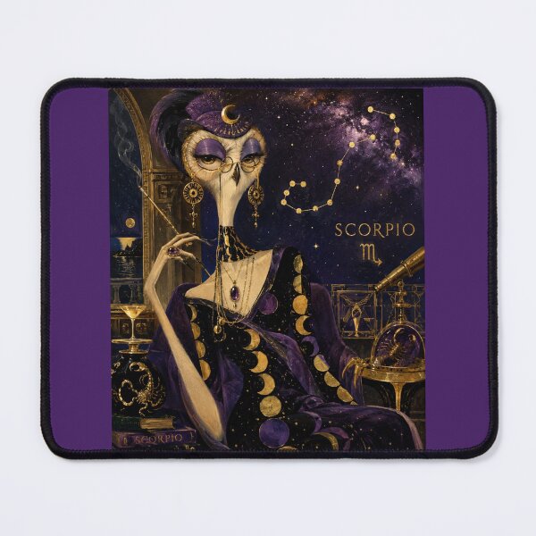 Item preview, Madame Scorpio Owl - Midnight Mystic with Moon Phase Gown designed and sold by Natalia-Vlad.