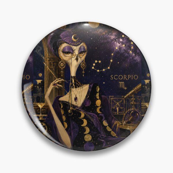 Item preview, Madame Scorpio Owl - Midnight Mystic with Moon Phase Gown designed and sold by Natalia-Vlad.