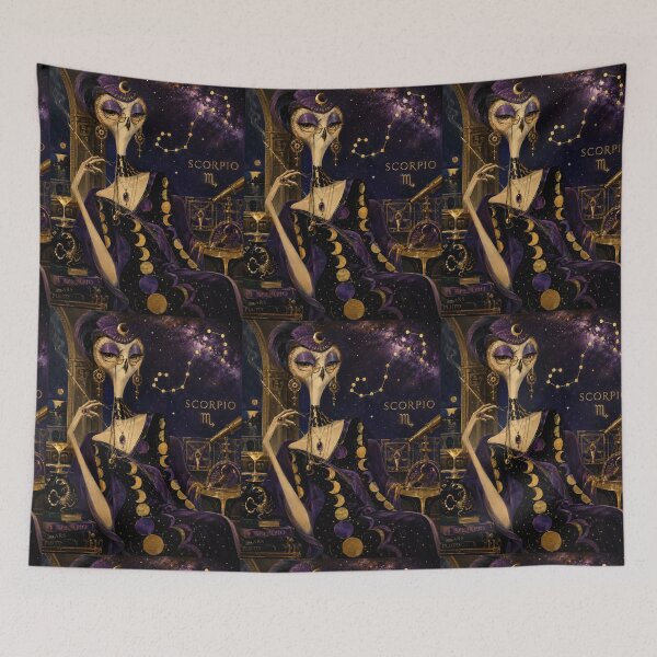Item preview, Madame Scorpio Owl - Midnight Mystic with Moon Phase Gown designed and sold by Natalia-Vlad.