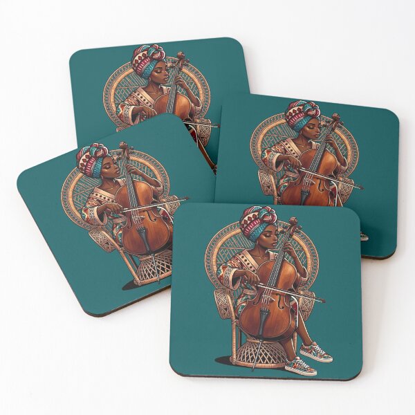 Item preview, Melody in Motion - Black Woman Playing Cello Art designed and sold by digitalbob60.