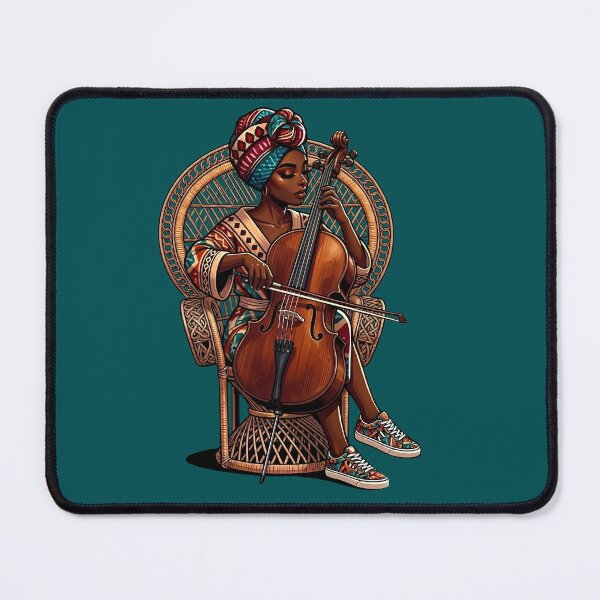 Item preview, Melody in Motion - Black Woman Playing Cello Art designed and sold by digitalbob60.
