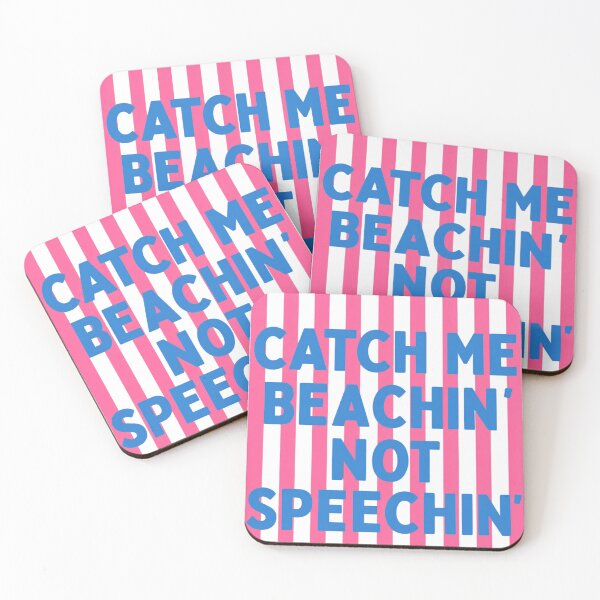 Item preview, Catch Me Beachin' Not Speechin' Funny Preppy Striped SLP Art designed and sold by VGAfanatic.