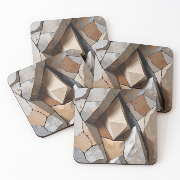 Item preview, Tectonic Rock Mosaic Modern Relief Print designed and sold by EnmarcArt.