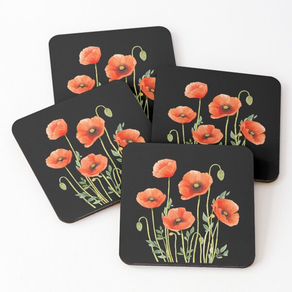 Item preview, Pintura de acuarela de amapolas rojas designed and sold by uunaa.