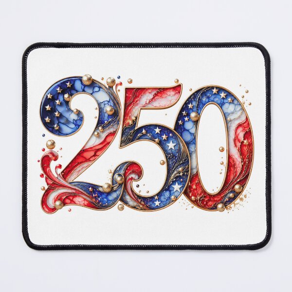 Item preview, Patriotic USA 250th Anniversary Art – American Flag Alcohol Ink Style, Red White Blue Independence Celebration Design designed and sold by asudesign.