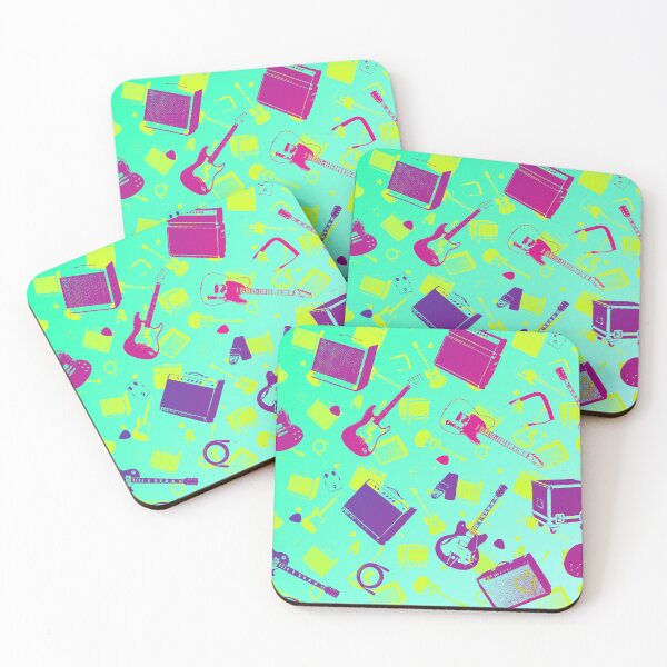 Item preview, Guitar & Amp Gig Day Pattern | Music Lover Mint Green Magenta All Over Print designed and sold by Analog Threads & Goods.