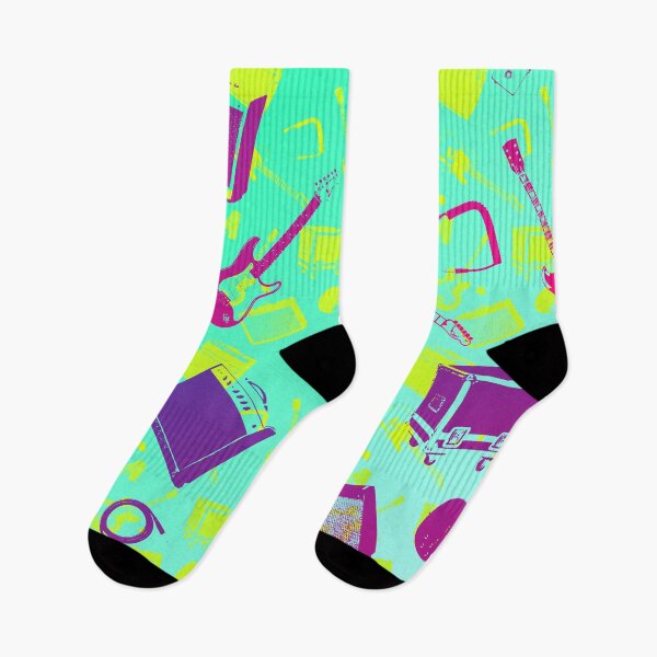 Item preview, Guitar & Amp Gig Day Pattern | Music Lover Mint Green Magenta All Over Print designed and sold by Analog Threads & Goods.