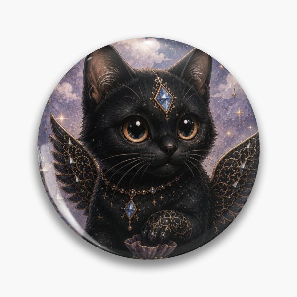 Item preview, Wish Keeper Good Fortune Guardian Black Cat Dreamscape designed and sold by Mindworx21.