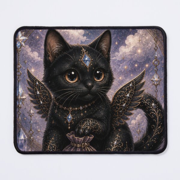 Item preview, Wish Keeper Good Fortune Guardian Black Cat Dreamscape designed and sold by Mindworx21.