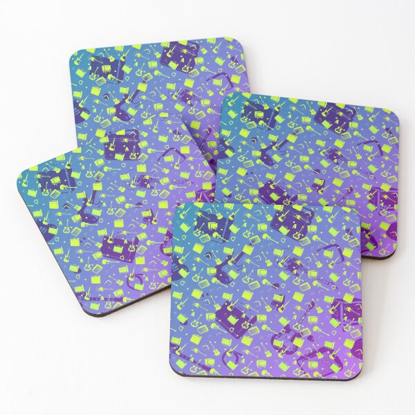 Item preview, Guitar & Amp Gig Day Pattern | Music Lover Purple Green Gradient All Over Print designed and sold by Analog Threads & Goods.