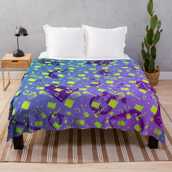 Item preview, Guitar & Amp Gig Day Pattern | Music Lover Purple Green Gradient All Over Print designed and sold by Analog Threads & Goods.