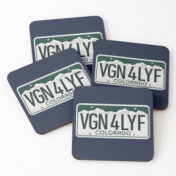 Item preview, Vegan For Life Colorado License Plate designed and sold by coodoosandco.