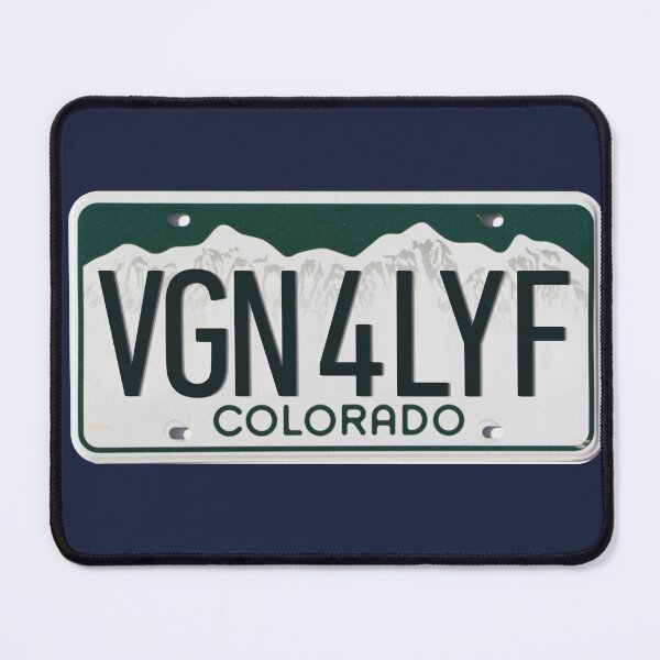 Item preview, Vegan For Life Colorado License Plate designed and sold by coodoosandco.
