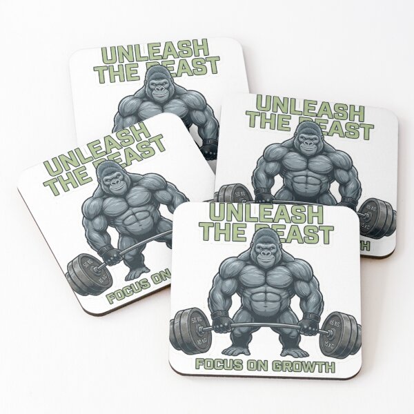 Item preview, Unleash The Beast Gorilla Gym Workout Quote designed and sold by JeevanStickers.