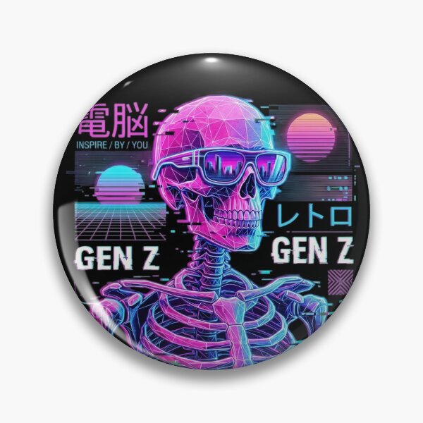 Item preview, Retro Cyberpunk Glitch Skeleton Synthwave Gen Z Streetwear designed and sold by InspireByYou™.