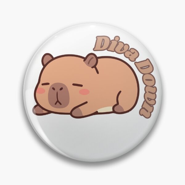 Item preview, "Diva down" - Cute Capybara Sleeping | Relatable Quote designed and sold by dearlydesigned.