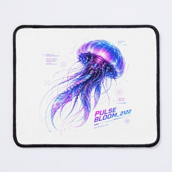 Item preview, Pulse Bloom 2122 Cyber Jellyfish – Neon Biomechanical Deep Sea Design designed and sold by FusiTink.