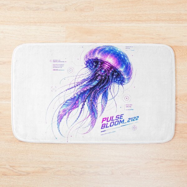 Item preview, Pulse Bloom 2122 Cyber Jellyfish – Neon Biomechanical Deep Sea Design designed and sold by FusiTink.
