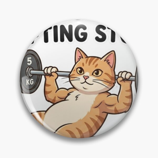 Item preview, Funny Cat Lifting Weights Gym Hobby Design designed and sold by JeevanStickers.