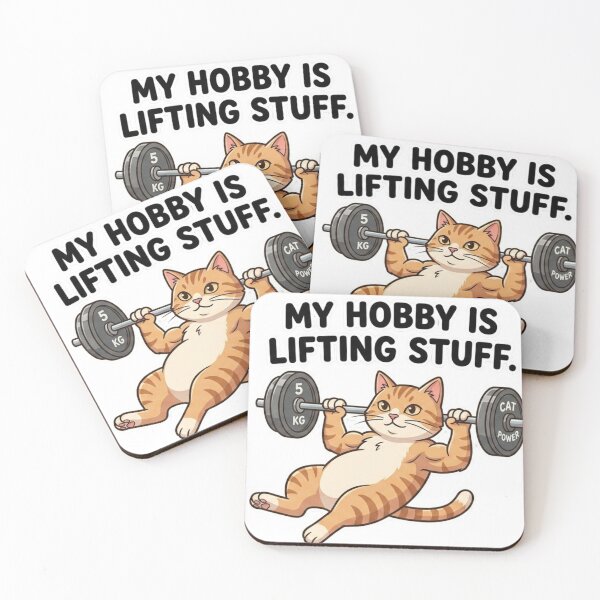 Item preview, Funny Cat Lifting Weights Gym Hobby Design designed and sold by JeevanStickers.