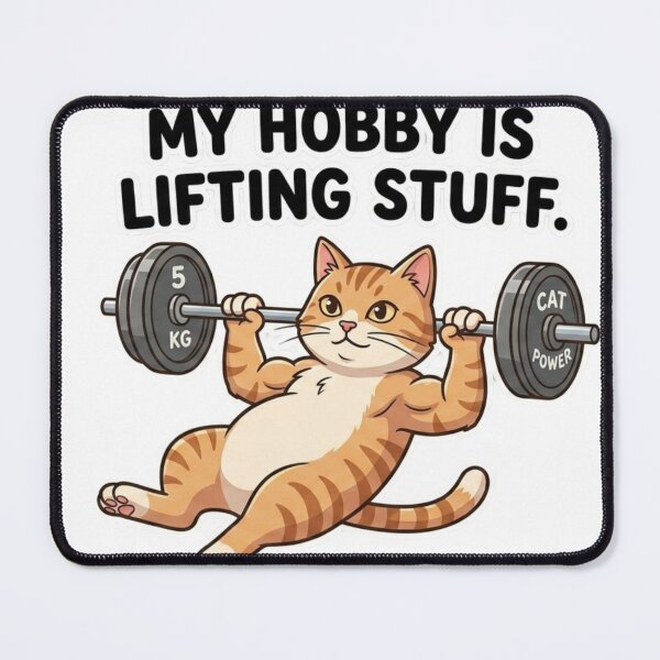 Item preview, Funny Cat Lifting Weights Gym Hobby Design designed and sold by JeevanStickers.