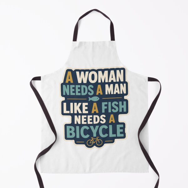 Item preview, A Woman Needs A Man Like A Fish Needs A Bicycle Minimal Feminist Typography designed and sold by ArtsyExplorer.