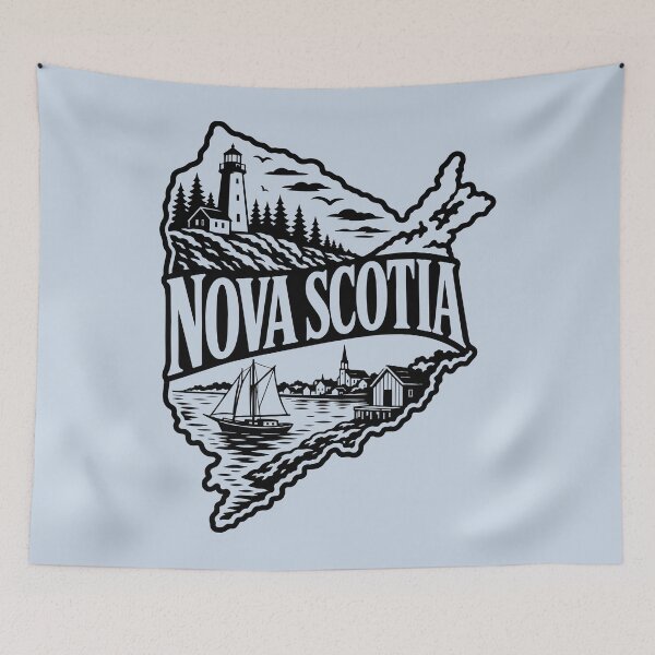 Item preview, Nova Scotia Canada Lighthouse and Atlantic Canadian Coast Silhouette designed and sold by meganohm.