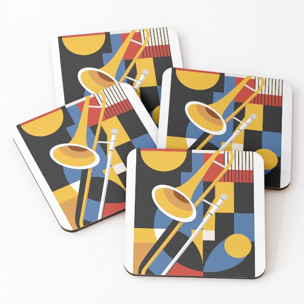 Item preview, Bauhaus Trombone Art, Mid-Century Modern Music Decor designed and sold by Studio pod Burom.