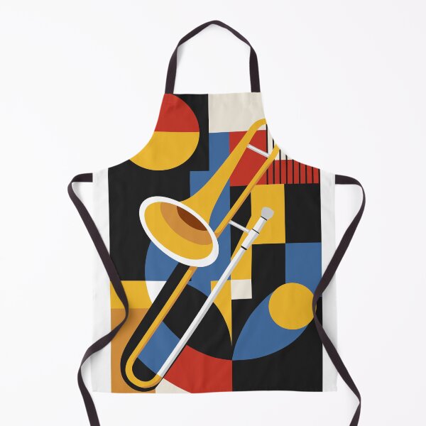 Item preview, Bauhaus Trombone Art, Mid-Century Modern Music Decor designed and sold by Studio pod Burom.
