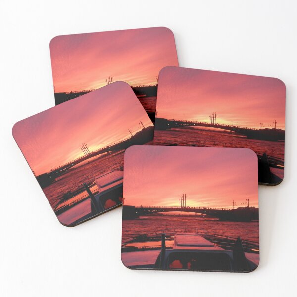 Item preview, Crimson Sunset River Cruise: Dramatic City Skyline designed and sold by Apex_Visuals.