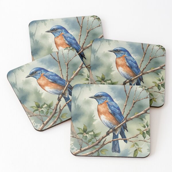 Item preview, Eastern Bluebird Watercolor Wildlife Bird Art designed and sold by MaverlyShop.