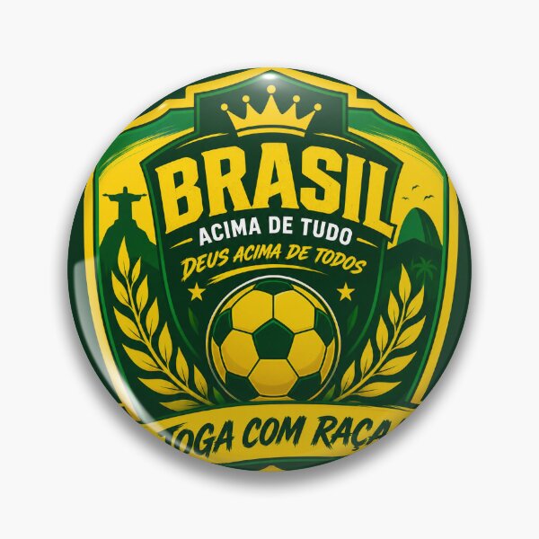Item preview, Brazil Football Fans Emblem — Emerald & Gold Vector Badge Design designed and sold by Jandedan.