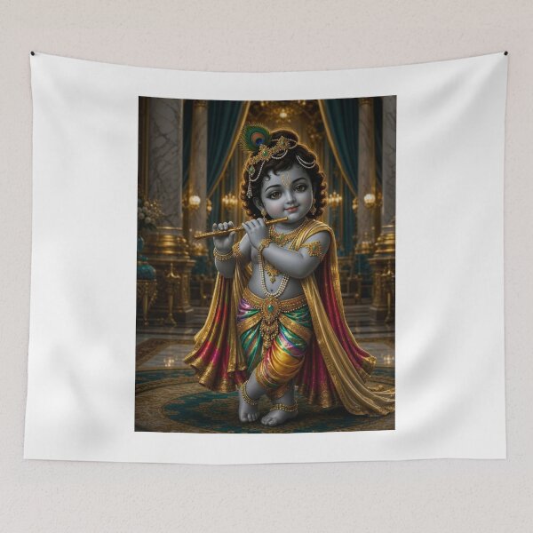 Item preview, Hindu God Lord Krishna With Flute designed and sold by AngeliqueArt.