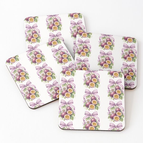 Item preview, Purple Passion Fruit Watercolor Clipart Featuring Lavender Checkered Ribbon and Tropical Passionflower designed and sold by looplandger.